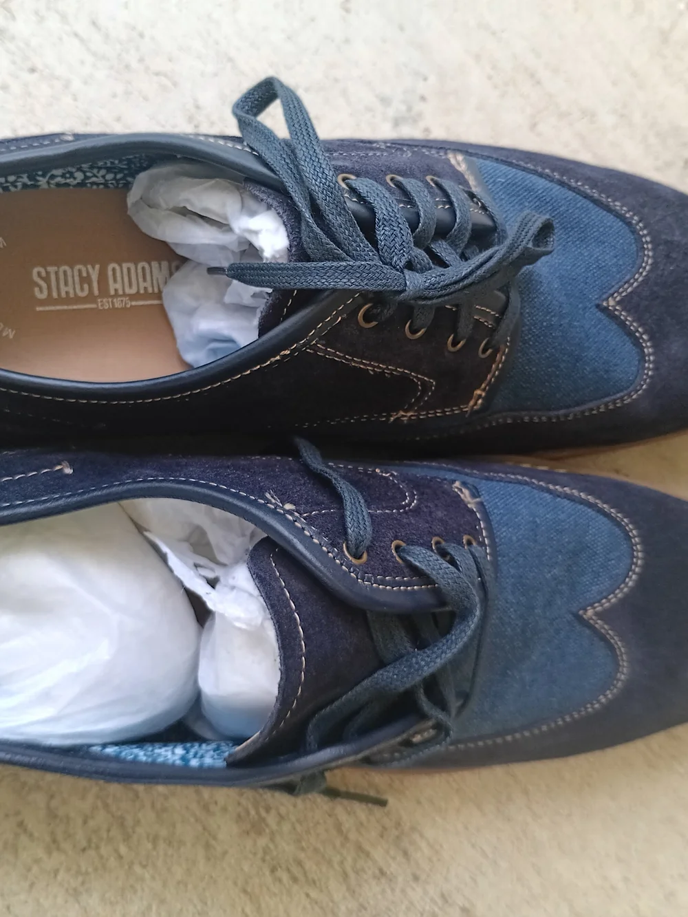 Stacy Adams Wickley Men's Navy Dress Shoes